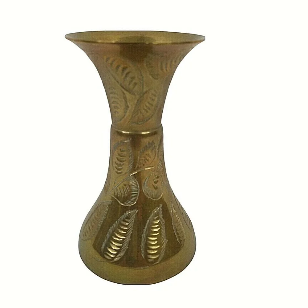 Vintage Sarna Brass Vase India 4.75